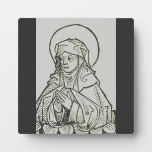 Saint Monica Medieval Minimalist Line Art Plaque
