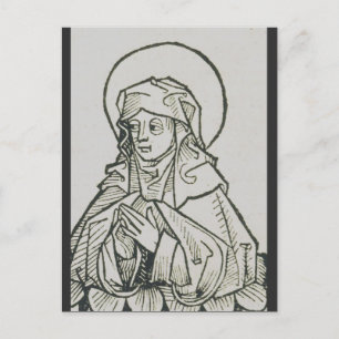 Saint Monica Medieval Minimalist Line Art  Postcard