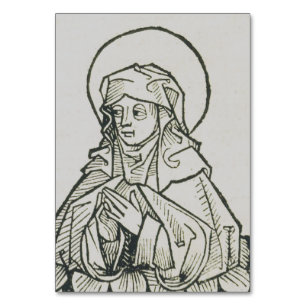 Saint Monica Medieval Minimalist Line Art Table Number