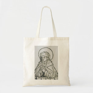 Saint Monica Medieval Minimalist Line Art Tote Bag