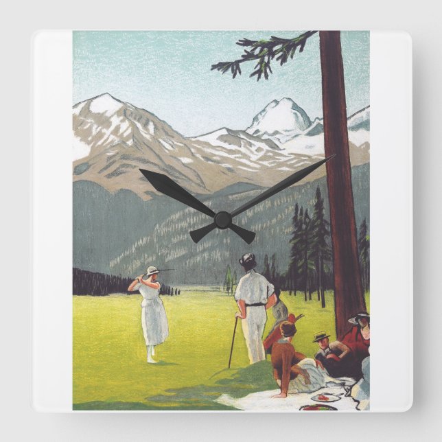 Saint Moritz by Emil Cardinaux Square Wall Clock (Front)