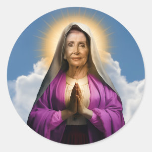 Saint Nancy Pelosi Prayer Candle Classic Round Sticker