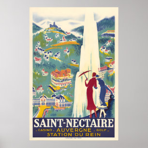 Saint-Nectaire Vintage Travel Poster