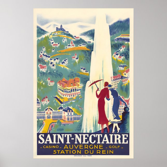 Saint-Nectaire Vintage Travel Poster (Front)