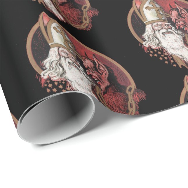 Saint Nicholas and Krampus Wrapping Paper (Roll Corner)