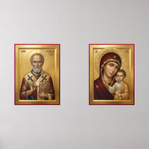 Saint Nicholas and the Mother of Go orthodox  icon