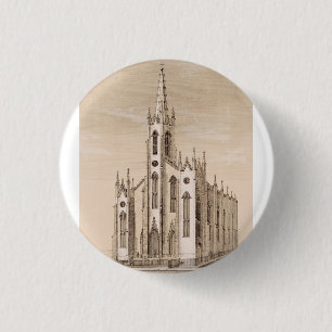 Saint Nicholas Church in  New York City 3 Cm Round Badge