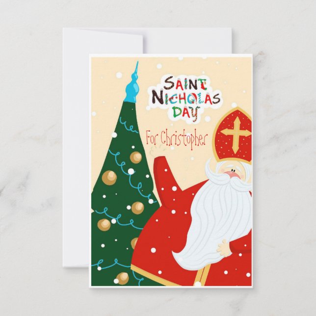 Saint Nicholas Day congratulations Thank You Card (Front)