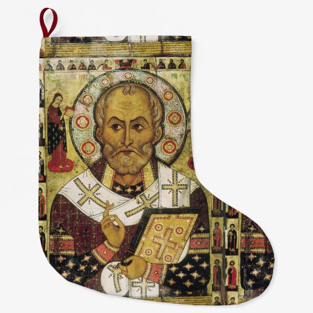 Saint Nicholas Icon Christmas Stocking (Front)