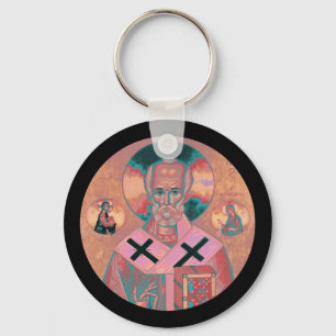 Saint Nicholas Icon Key Ring