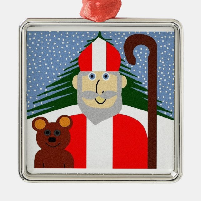 Saint Nicholas Metal Tree Decoration (Front)