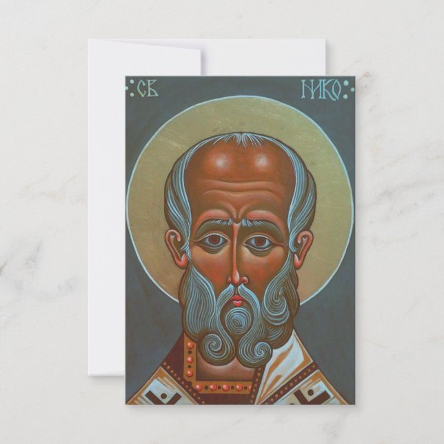 Saint Nicholas of Myra Helper of the Needy Art Thank You Card (Front)