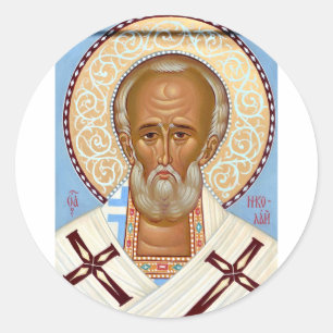 Saint Nicholas of Myra Premium Orthodox Art Classic Round Sticker