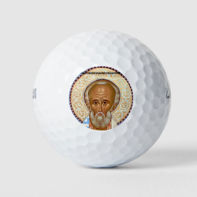 Saint Nicholas of Myra Premium Orthodox Art Golf Balls (Front)