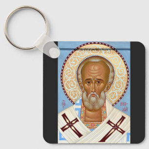 Saint Nicholas of Myra Premium Orthodox Art Key Ring