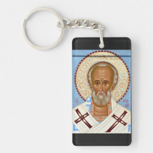 Saint Nicholas of Myra Premium Orthodox Art Key Ring