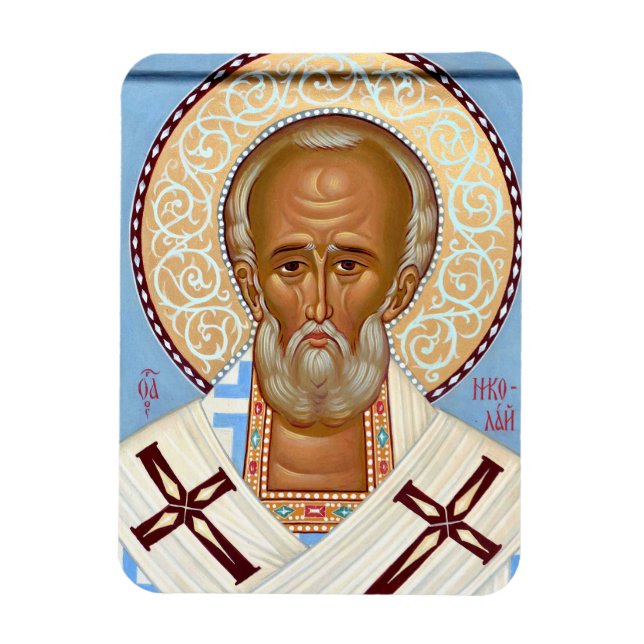Saint Nicholas of Myra Premium Orthodox Art Magnet (Vertical)