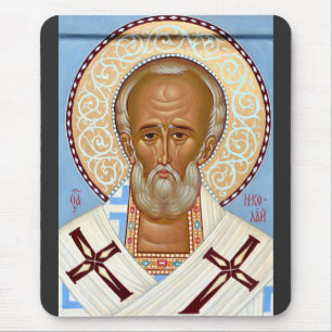 Saint Nicholas of Myra Premium Orthodox Art Mouse Mat
