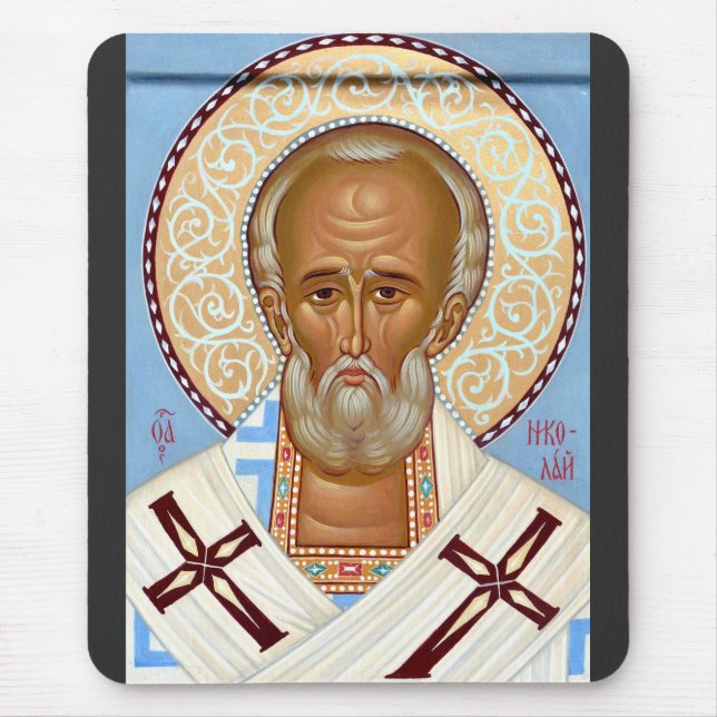 Saint Nicholas of Myra Premium Orthodox Art Mouse Mat (Front)