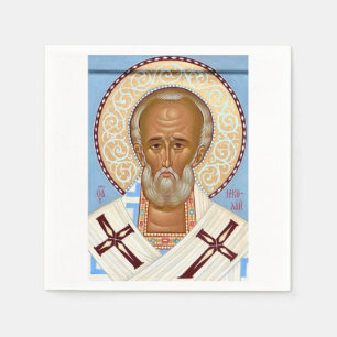 Saint Nicholas of Myra Premium Orthodox Art Napkin