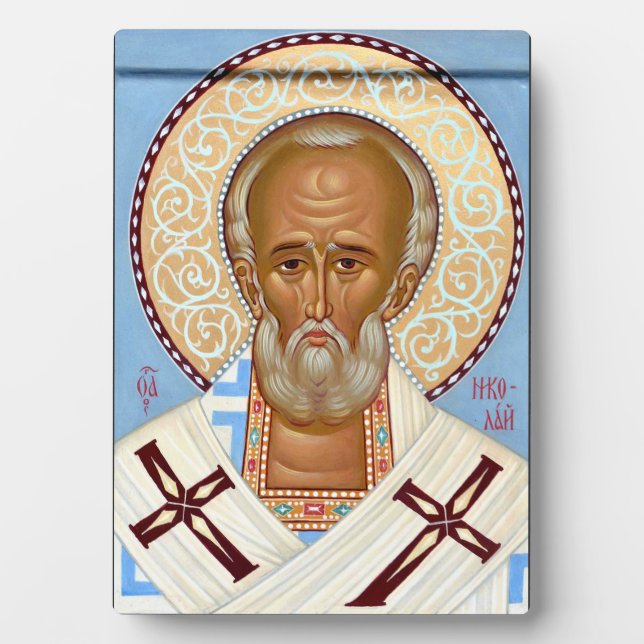 Saint Nicholas of Myra Premium Orthodox Art Plaque (Front)
