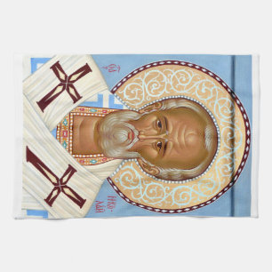 Saint Nicholas of Myra Premium Orthodox Art Tea Towel