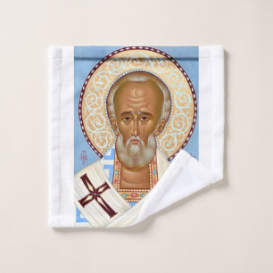 Saint Nicholas of Myra Premium Orthodox Art Wash Cloth