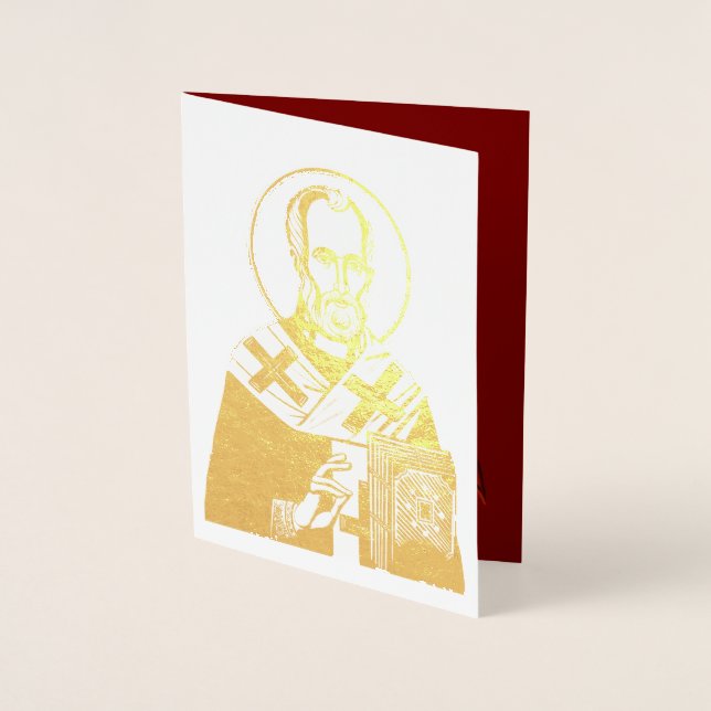 Saint Nicholas orthodox icon 04 Foil Card (Front)