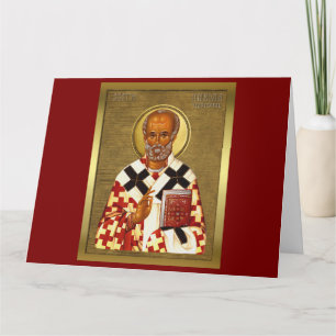 Saint Nicholas orthodox icon 10 Card