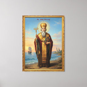 Saint Nicholas orthodox  icon Canvas Print