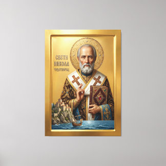 Saint Nicholas orthodox  icon Canvas Print