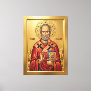 Saint Nicholas orthodox  icon Canvas Print