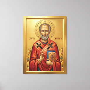 Saint Nicholas orthodox  icon Canvas Print