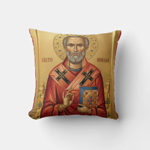Saint Nicholas orthodox  icon Cushion