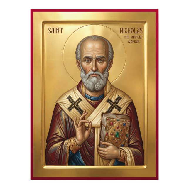 Saint Nicholas orthodox  icon Photo Print (Front)