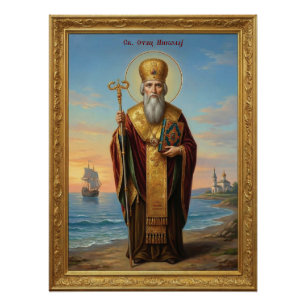 Saint Nicholas orthodox  icon Poster