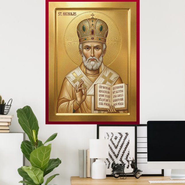 Saint Nicholas orthodox  icon Poster (Home Office)