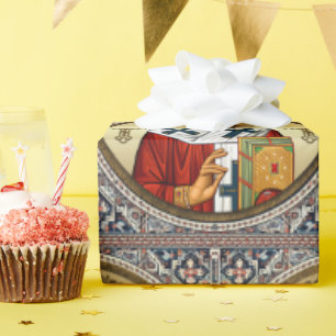 Saint Nicholas orthodox icon Wrapping Paper