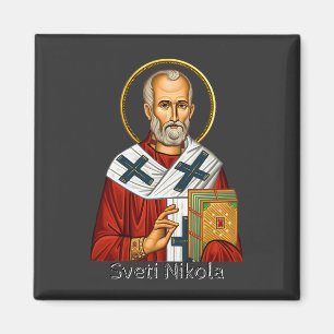 Saint Nicholas orthodox serbian letter icon  Magnet