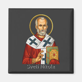 Saint Nicholas orthodox serbian letter icon  Magnet