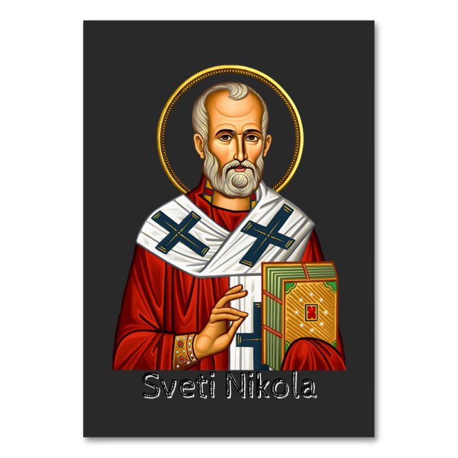Saint Nicholas orthodox serbian letter icon  Table Number (Front)