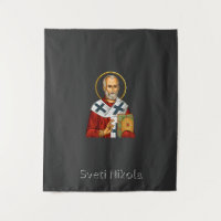 Saint Nicholas orthodox serbian letter icon 