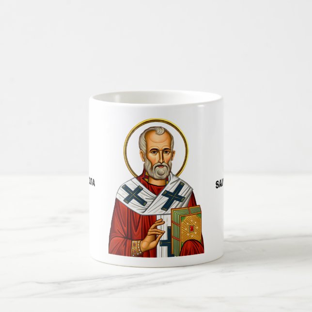 Saint Nicholas orthodox serbian saints icon Coffee Mug (Center)