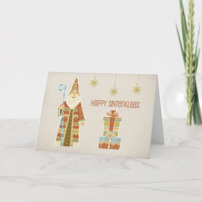 Saint Nicholas, Presents, Happy Sinterklaas Card (Front)