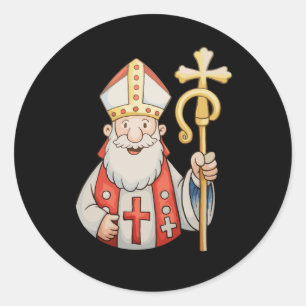 Saint Nicholas Santa Patron Of Christmas Xmas Classic Round Sticker