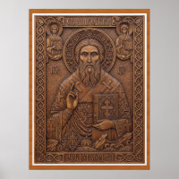 Saint Nicholas,Virgin new wood orthodox letters