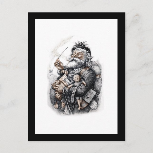 Saint Nicholas with His Pack of Toys Postcard (Front)