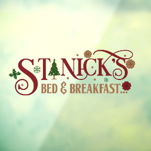 Saint Nick's bed breakfast Christmas business  Window Cling