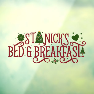 Saint Nick's bed breakfast Christmas business Window Cling