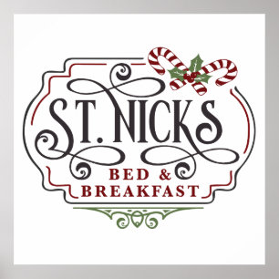 Saint Nick's bed breakfast Christmas Poster